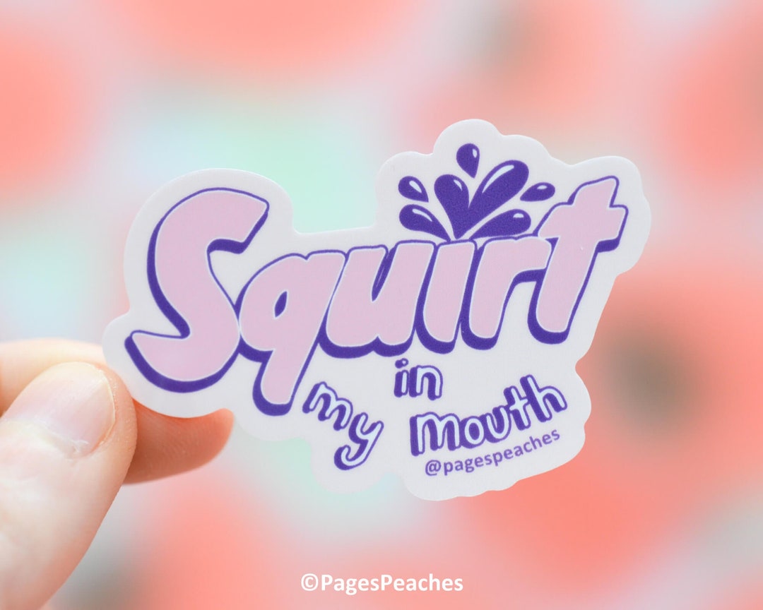 Large Squirt in Mouth Sticker - Kinky BDSM Sticker - Kink Fetish Decal