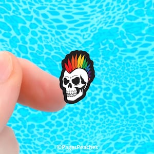 Mini Mohawk Skull Stickers Small Waterproof Phone Case Vinyl