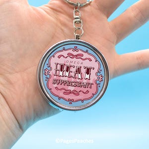 Omega Heat Suppressant - Cute Keychain Pill Case: 3-Way Divider for Travel or Daily Meds image 2