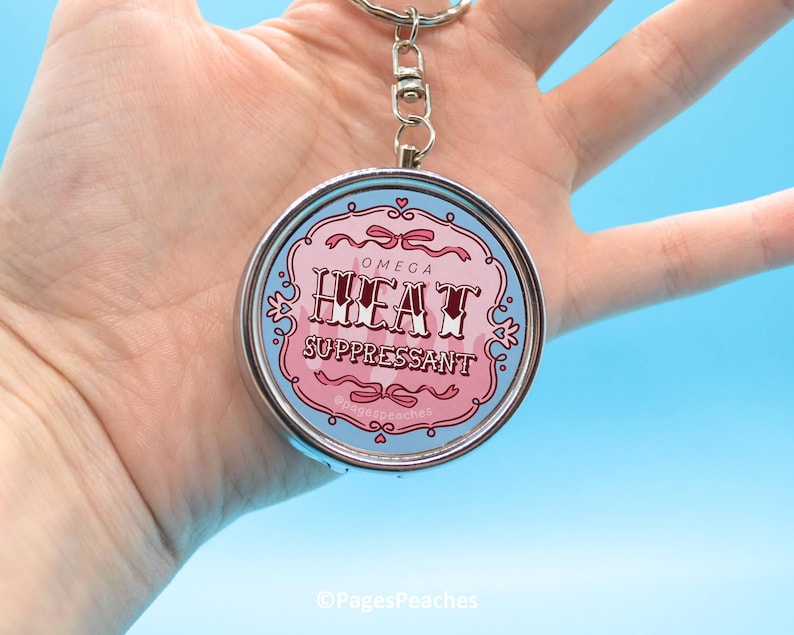 Omega Heat Suppressant - Cute Keychain Pill Case: 3-Way Divider for Travel or Daily Meds image 2
