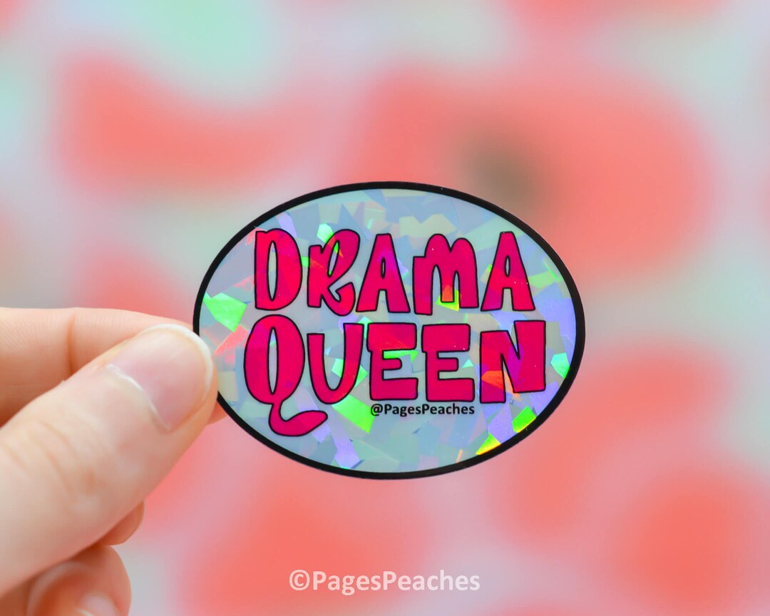 Drama Queen Y2K Holographic Sticker Small Waterproof Vinyl Etsy