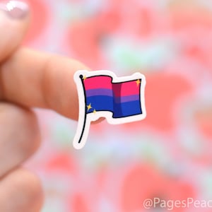 Mini Bisexual Pride Flag Stickers Bi Flag Sticker Tiny Phone Case Stickers Small Waterproof Stickers Mini Vinyl Stickers