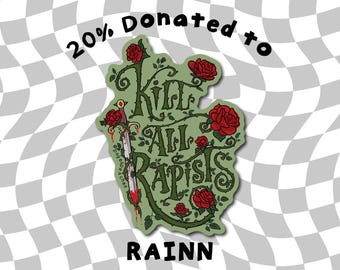 Kill All Rapists Sticker, Feminist Laminated Waterproof Vinyl Decal - Small Pack, Phone Case, Laptop, Hydroflask