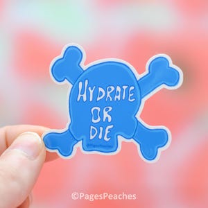 Small Waterproof Hydrate Or Die Sticker for Phone Case - Vinyl Sticker with  Design