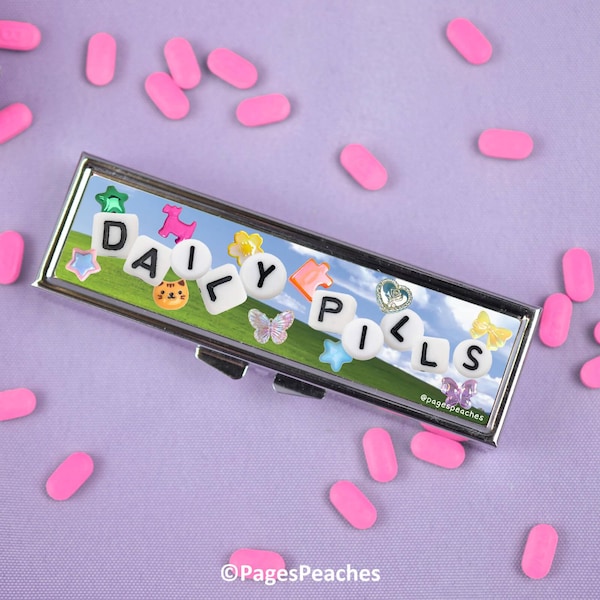 MINI Daily Pill Case, Mini 7-Day Organizer - Stainless Steel With Individual Compartments, Compact 1.25×4×0.75