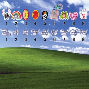 The image is a collage of various stickers and illustrations related to gender and gender-related topics, including a "Smooth Hole" sticker, a "Holla Gay" sticker, and a "Holland" sticker. The image also includes a "P" sticker and a "H" sticker, along with other gender-related stickers and illustrations.
