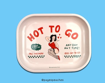 Hot To Go Rolling Tray Rolling Tray 7x5.5 Metal Travel Tray for Weed Cute Stash Tray Funny 420 Gift Small Rolling Tray