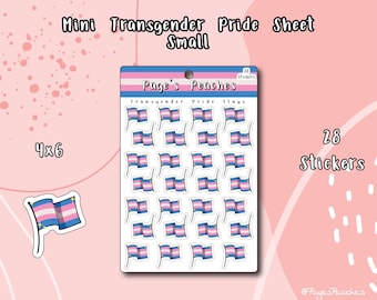 Small Pride Sticker Sheets: Transgender Flag - Bulk LGBTQ Stickers