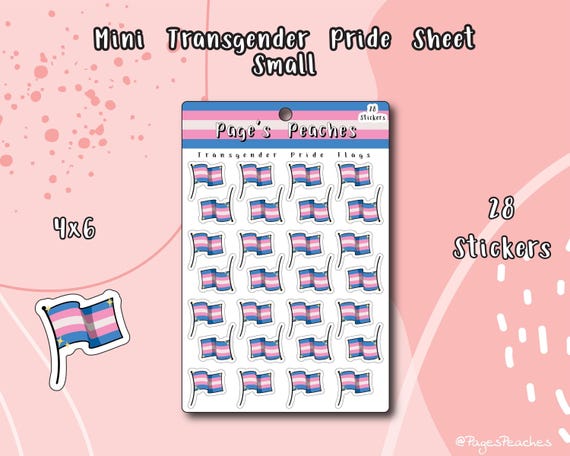 Small Pride Sticker Sheets: Transgender Flag - Bulk LGBTQ Stickers