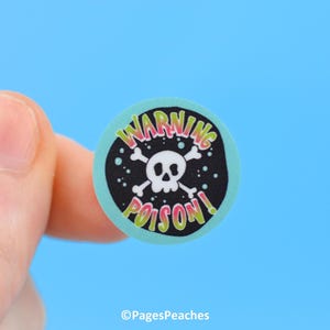 Warning Poison Mini Stickers Small Waterproof Waterbottle Stickers Little Tiny Stickers for Phone Case