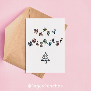 Carte Happy HoliGAYS Carte de Noël homosexuelle LGBTQ+