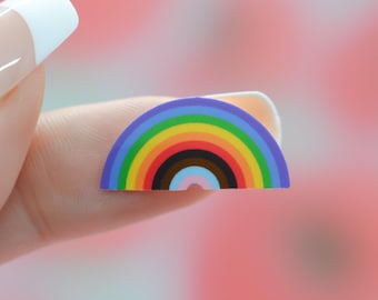 Small LGBTQ+ Rainbow Pride Sticker Mini Gay Pride Queer Stickers Tiny Phone Case Stickers Small Waterproof Stickers