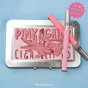 PREORDER July/Aug NEW STYLE Pink Gator Cigarette Case for Smokers | On-The-Go Traveling Cigarette and Joint Case
