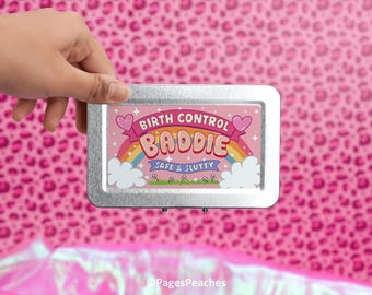Birth Control Baddie Case – Cash Stash Tin - Cute Cigarette Case – Joint Holder –  Funny Queer Gift