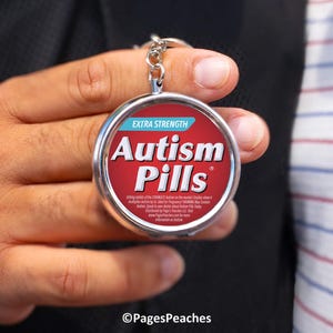 Autism Pills Schlüsselanhänger - 3-Wege Pillenbox, Reiseapotheke