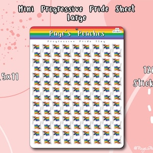 Mini Pride Flag Sticker Sheets Bulk Pride Stickers Queer LGBTQ Small Stickers for Name Badge (Large Sheet)