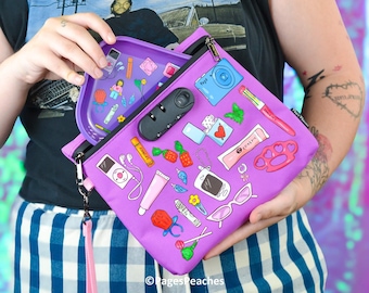 Borsa portaoggetti antiodore con cerniera – Lucchetto a 3 cifre, fodera in carbonio, adatta al vassoio portaoggetti – Borsa portaoggetti di Page’s Peaches