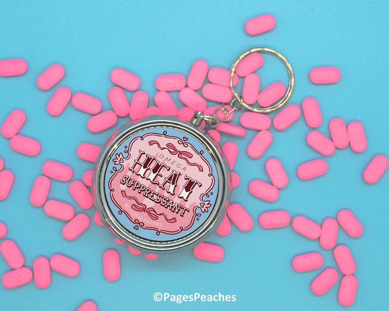 Omega Heat Suppressant - Cute Keychain Pill Case: 3-Way Divider for Travel or Daily Meds image 4