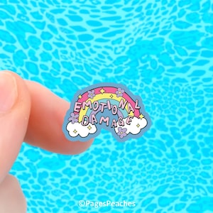 Mini-Aufkleber zum Thema emotionaler Schaden, kleine wasserdichte Handyhülle, Vinyl