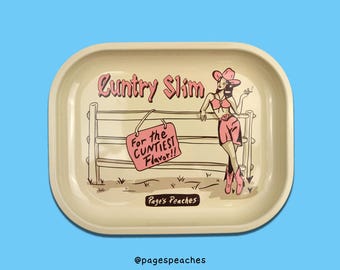 Cuntry Slim Rolling Tray - 7x5,5" metallförvaringsbricka för resebruk