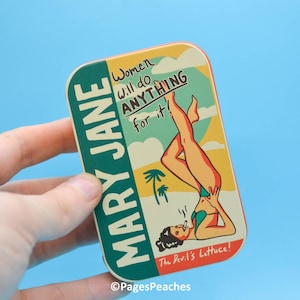 Mary Jane Cigarette STASH TIN for Smokers | On-The-Go Traveling Cigarette and Joint Case