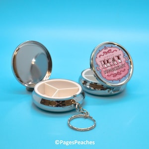 Omega Heat Suppressant - Cute Keychain Pill Case: 3-Way Divider for Travel or Daily Meds image 3