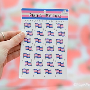 Hojas pequeñas de pegatinas del Orgullo: Bandera transgénero - Pegatinas LGBTQ al por mayor imagen 2