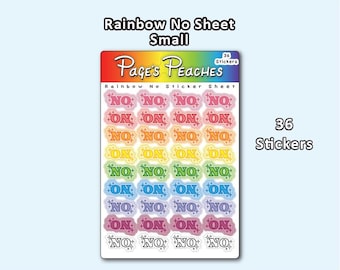 Rainbow No Sticker Sheet for Planners Mini Stationary Stickers Tiny Bujo Stickers