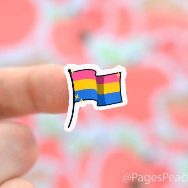 Mini Pansexual Pride Flag Stickers Pan Flag Sticker Tiny Phone Case Stickers Small Waterproof Stickers Mini Vinyl Stickers