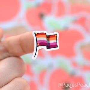 Mini Lesbian Pride Flag Stickers  Feminism WLW Sticker Tiny Phone Case Stickers Small Waterproof Stickers Mini Vinyl Stickers