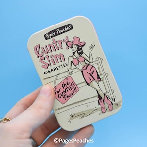 Cuntry Slims Cigarette STASH TIN for Smokers | On-The-Go Traveling Cigarette and Joint Case