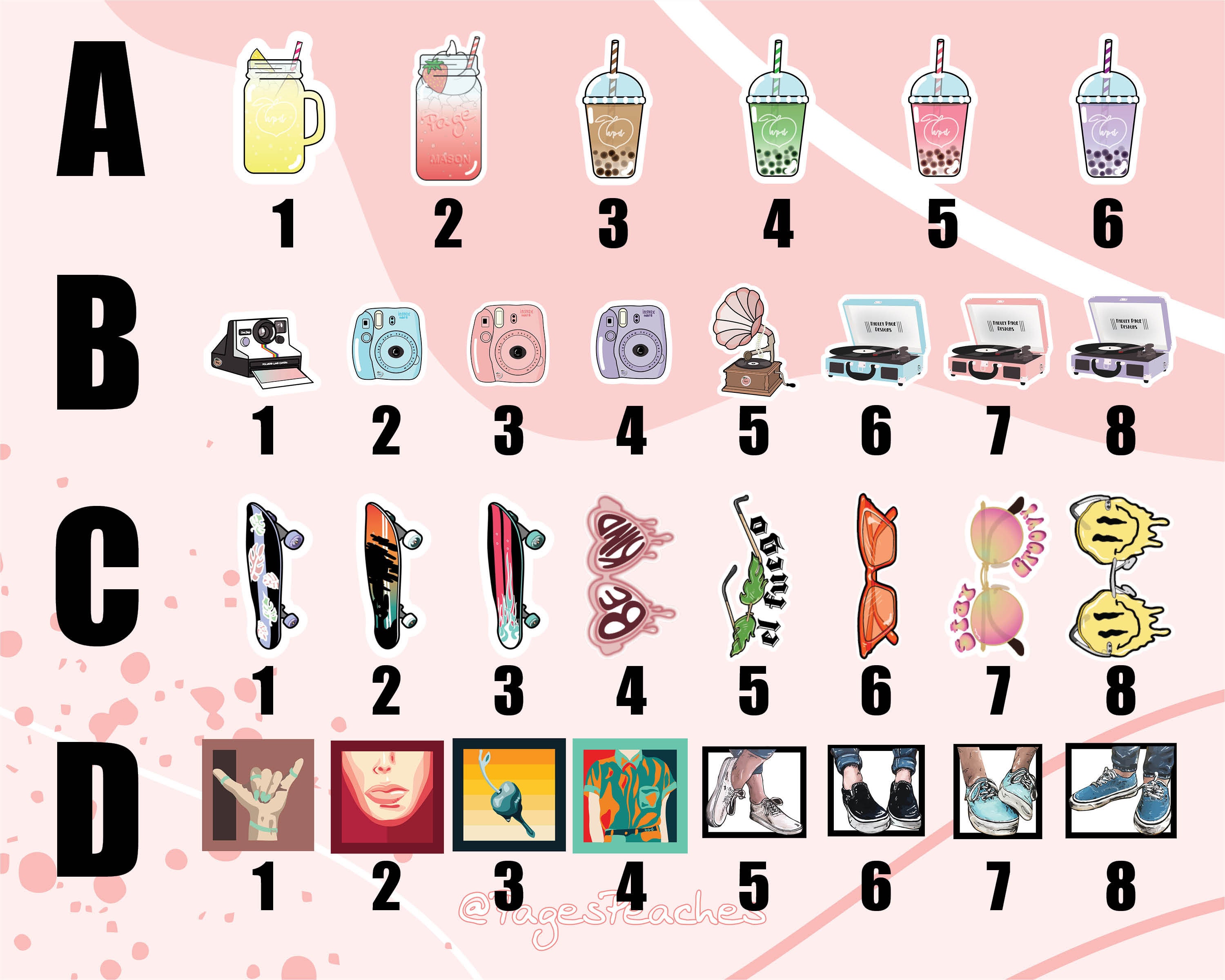 Cute Mini Vinyl Stickers Tiny Sticker Pack Small Hydroflask Etsy