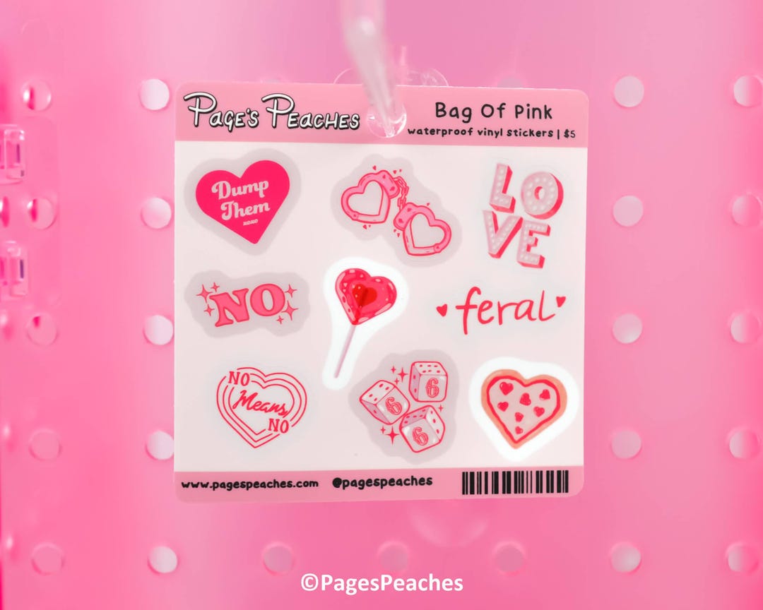 Mini Pink Sticker Pack - Etsy