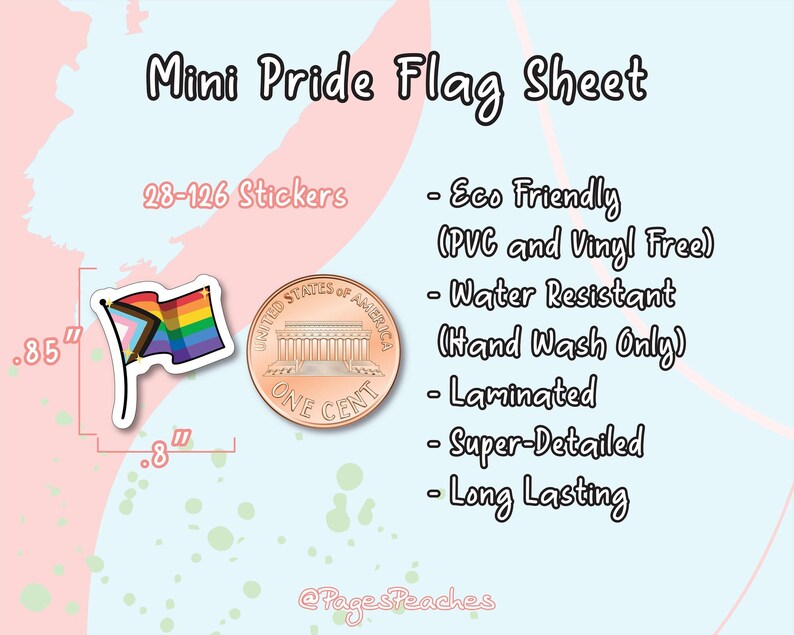 Hojas pequeñas de pegatinas del Orgullo: Bandera transgénero - Pegatinas LGBTQ al por mayor imagen 5