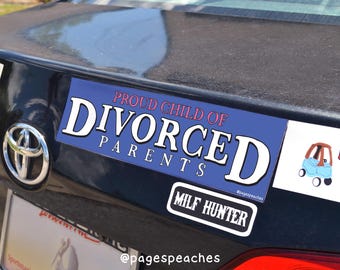 Proud Child Of Divorced Parents Funny Queer Bumper Magnet - Weatherproof, Removable Vinyl