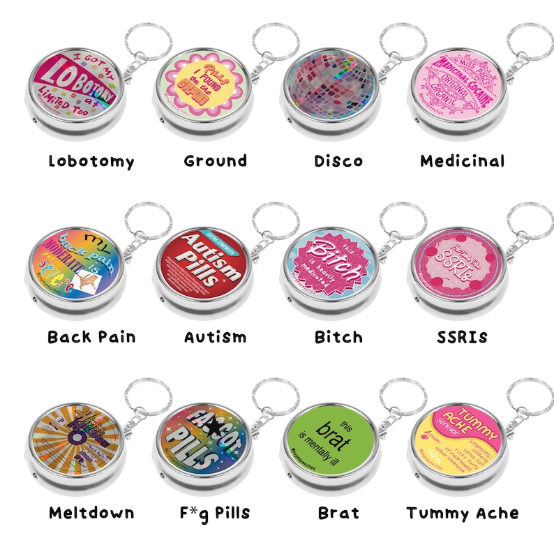 B-Grade Pill Case – 3-Way Divider Keychain, On-the-Go Medication image 3