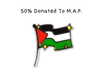 Free Palestine Pin: Hard Enamel with Sparkle - Queer Artist Design