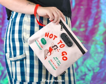 Custodia con chiusura antiodore Hot To Go: foderata in carbonio, adatta al vassoio di rollaggio