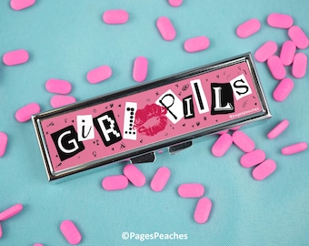 Girl Pills MINI 7 Day Pill Case - Stainless Steel, Compact Organizer | 1.25 X 4 X 0.75