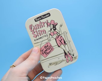 Cuntry Slim STASH TIN for Smokers | On-The-Go Traveling Cigarette and Joint Case