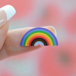 Small LGBTQ+ Rainbow Pride Sticker Mini Gay Pride Queer Stickers Tiny Phone Case Stickers Small Waterproof Stickers