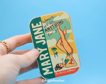 Mary Jane STASH TIN for Smokers | On-The-Go Traveling Cigarette and Joint Case