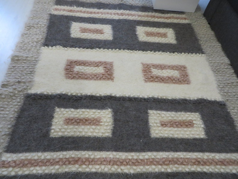 Wool Rugs,Area Rug,Living Room Rug,Floor Decor,Carpet Rug,Woven Rug,Kilim Rug,Grey White Cover,Geometric Print Rug,Modern Style Decor Rug image 3