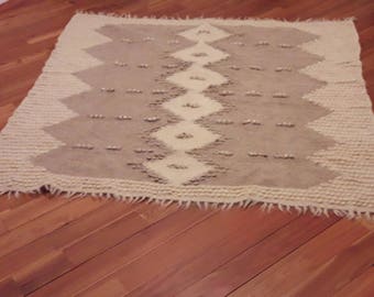Wool Rug, Area Rugs,Dark Beige Woven Rug,Living room Rug, Bohemian Rug, Rugs,Throw Blanket,Queen Coverlets,Bedroom Rugs,Sofa Floor Covers