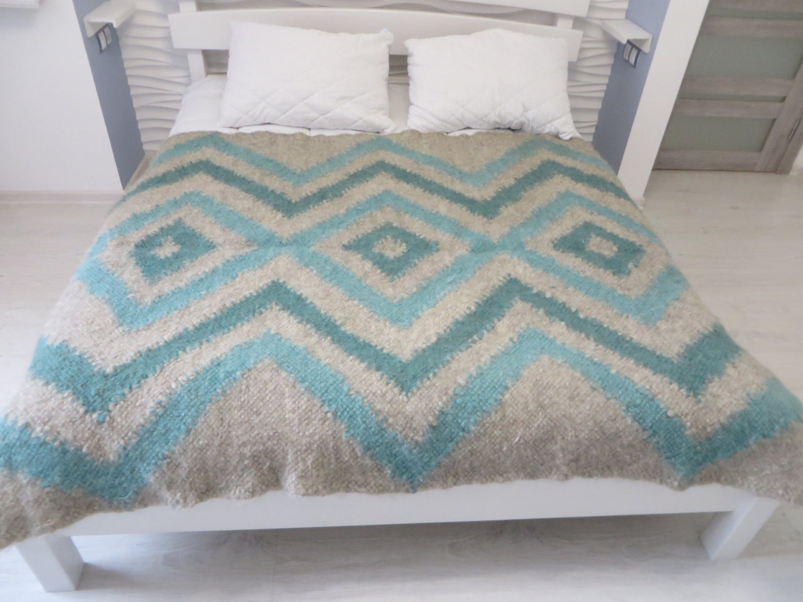 Wool Throwwool Blanketrugwoven Blanketsbed Coversofa Etsy