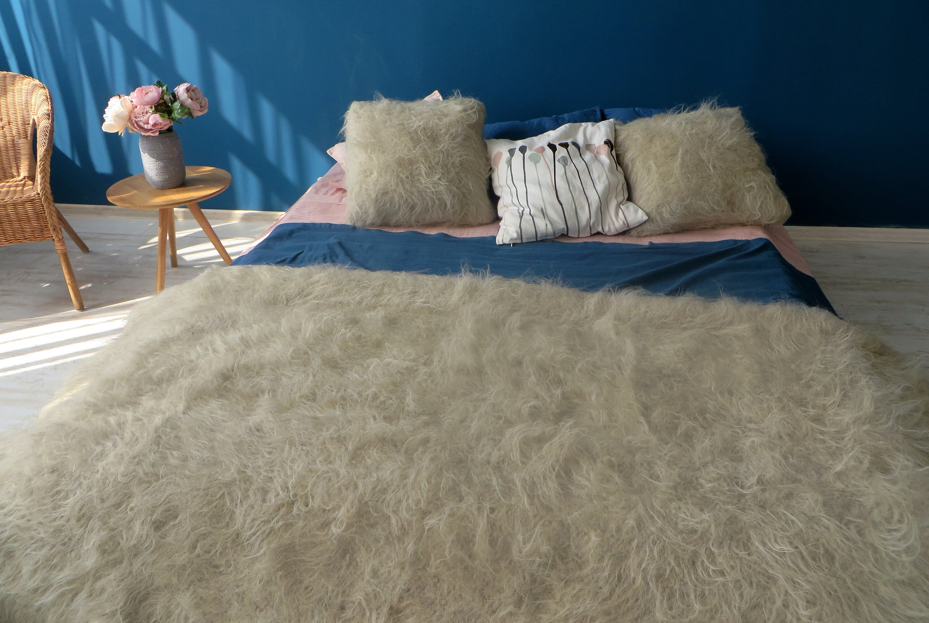 Shaggy Throwflokati Bed Blanketshaggy Scarfflokati Etsy