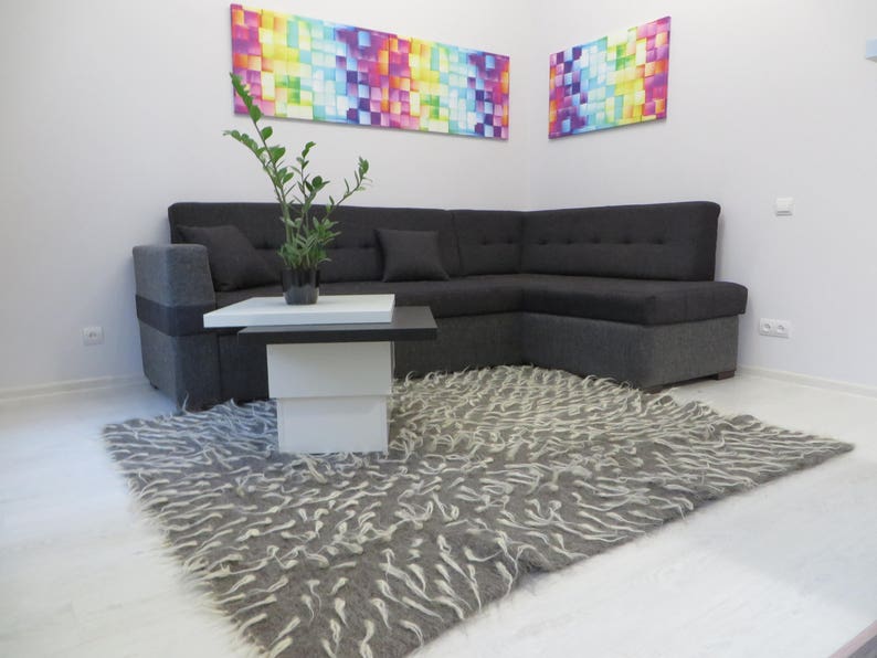 Wool Blankets,Wool Bedding,Bedroom Decor,Throw Blanket,Woven Blanket,Grey White Throw,Bed Cover,King Bedspread,Weighted Blanket,Sofa Floor