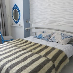 Manta de lana, manta con peso, manta decorativa, colcha tamaño queen, funda de cama, funda de sofá, mantas de lana, manta tejida, cubrecama, funda de sofá a rayas