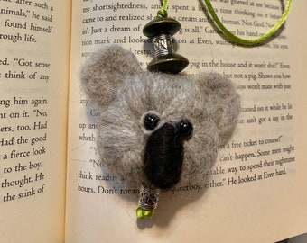 Koala, Bookmark, Needle Felted, Animal