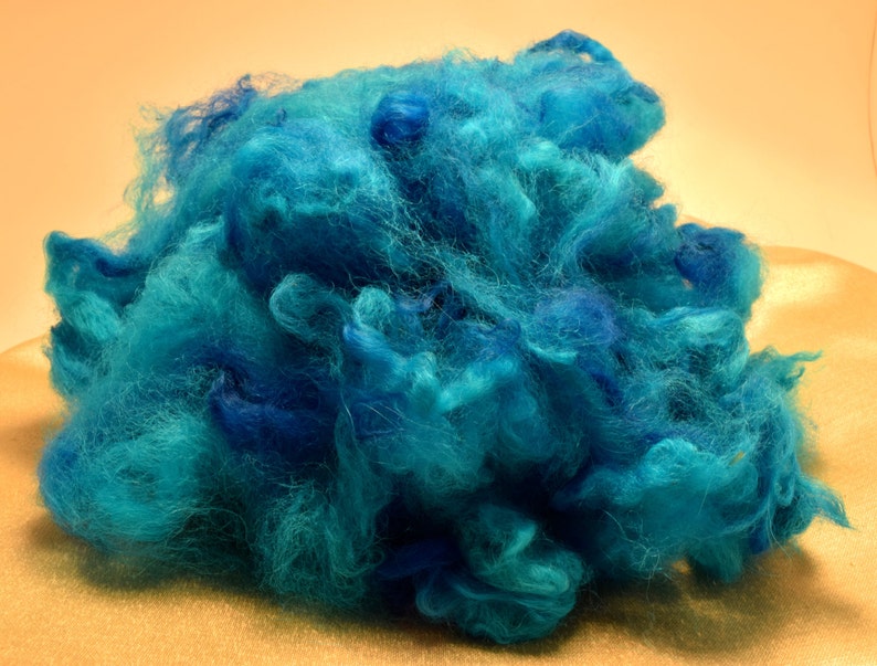 Turquoise Blue Alpaca Fiber image 3